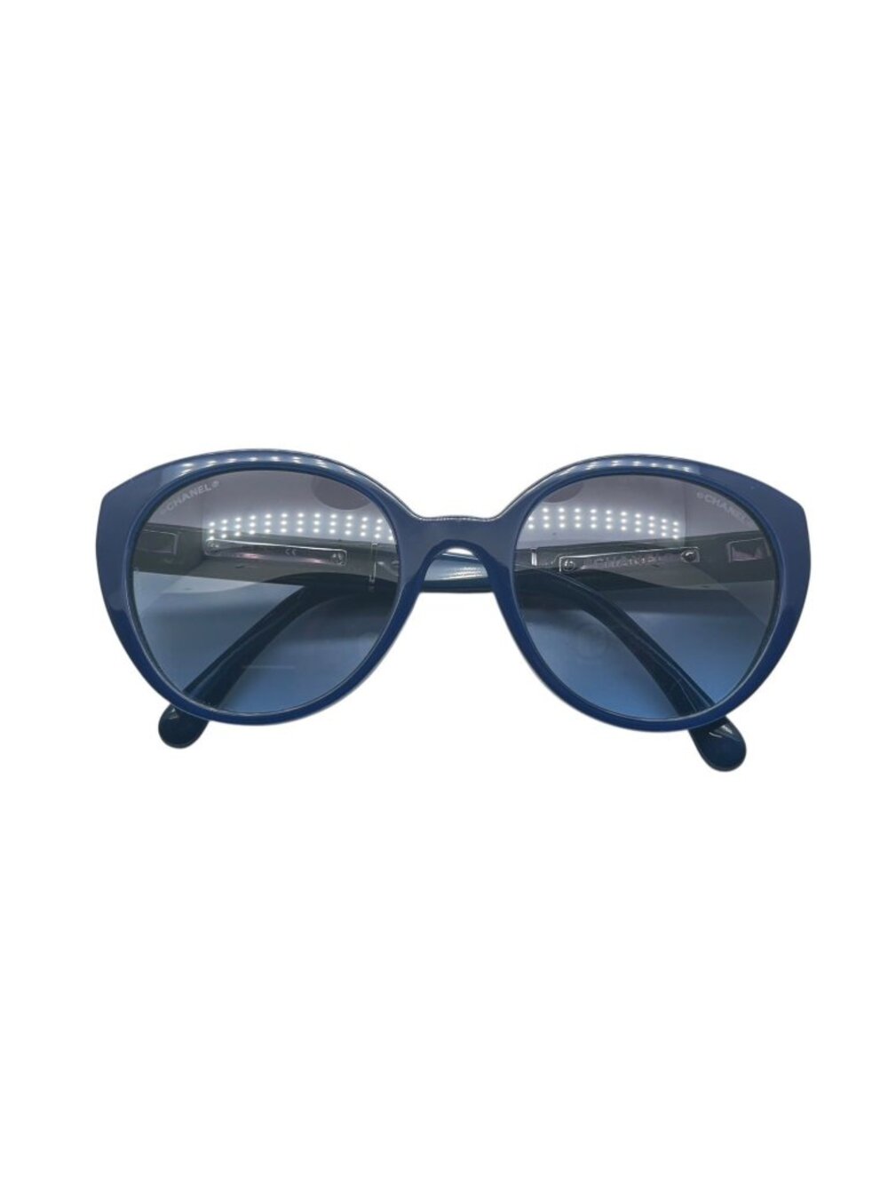 Chanel Wellington Sunglasses Eyewear CC Logo Enamel Acetate Blue Green